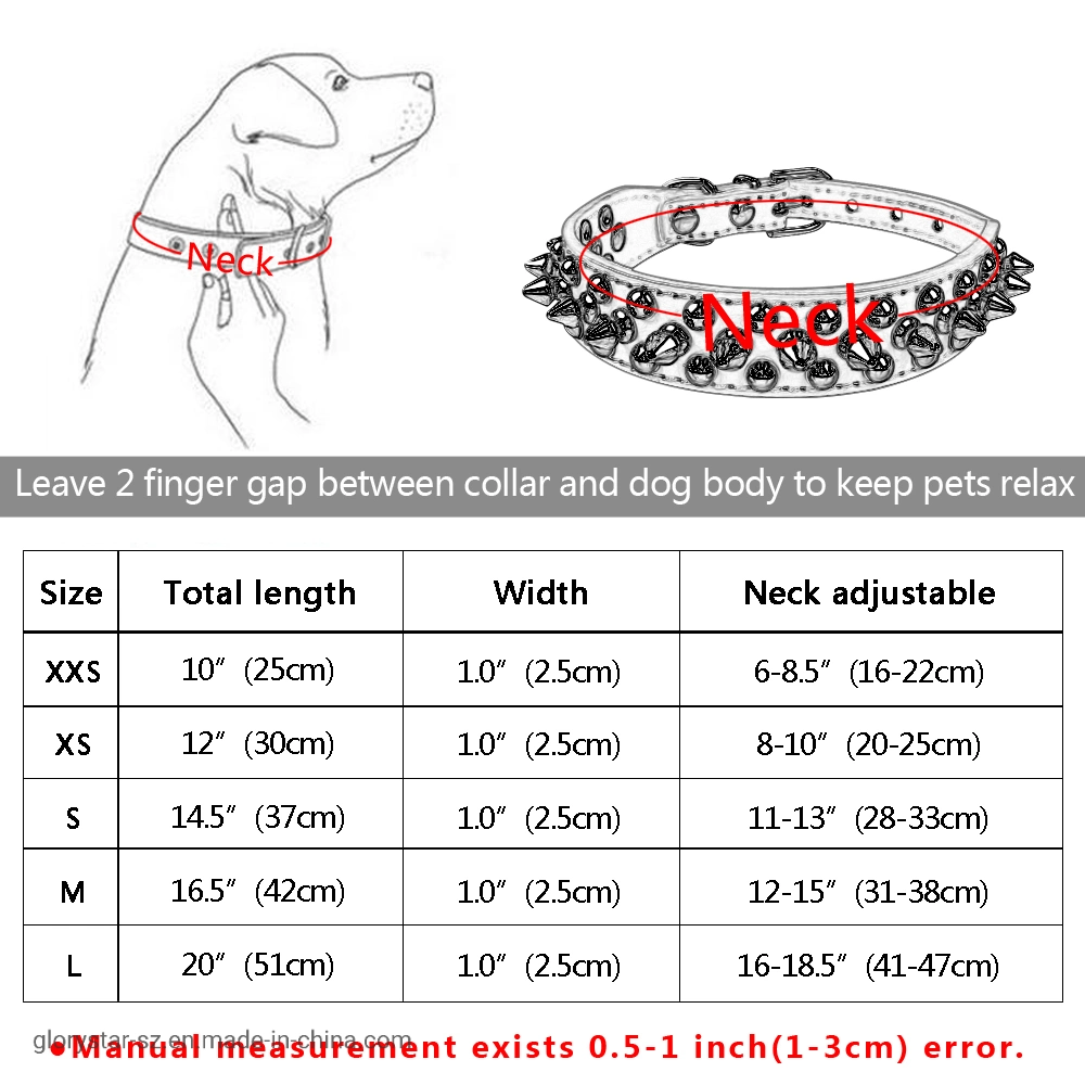 Малых и Средних собак шипованные шипами щенка Pet кожаных колец