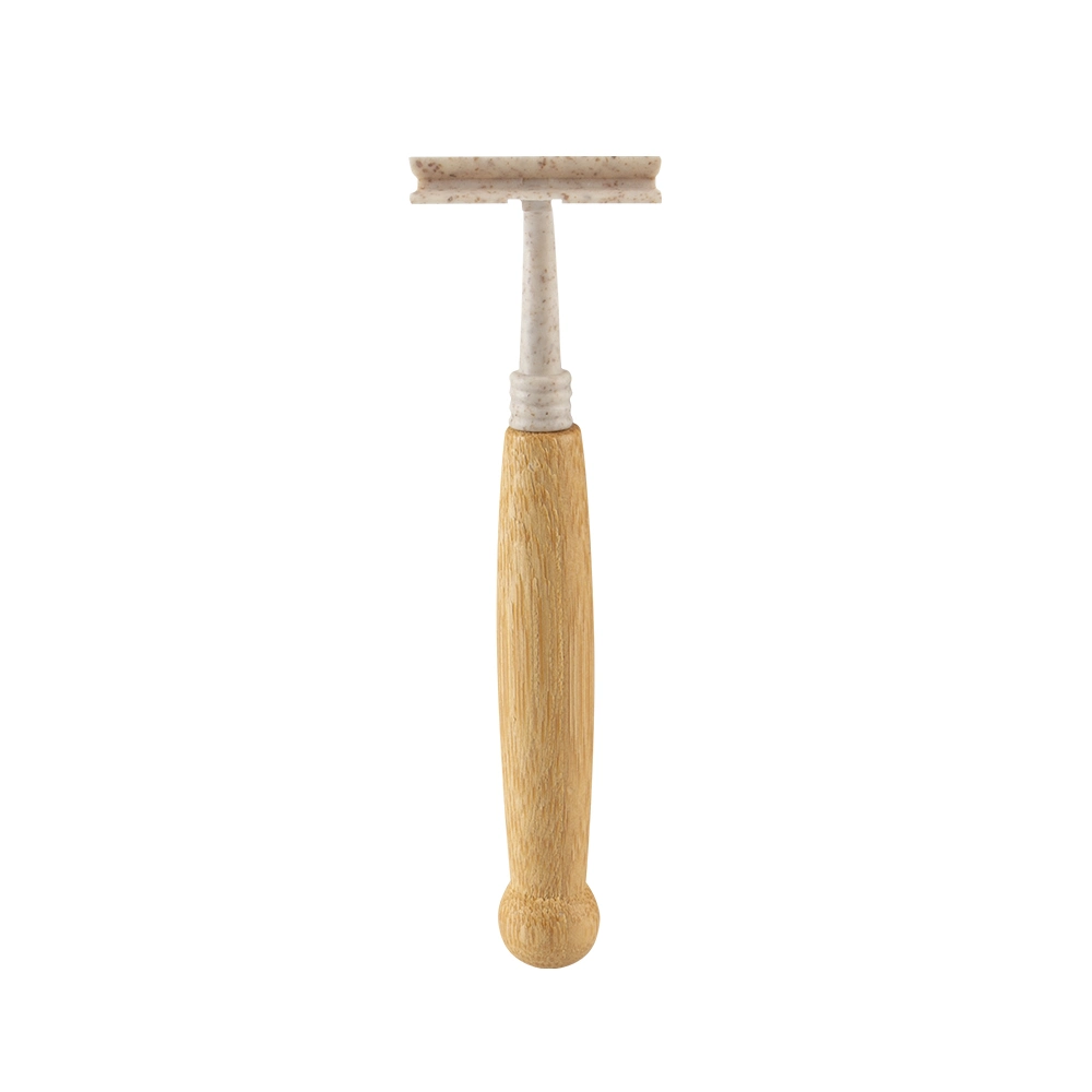 Bamboo Handle Twin Blade Razor Eco Friendly Wheat Straw Connectionhotel Supply Stainless Steel Blade Razor