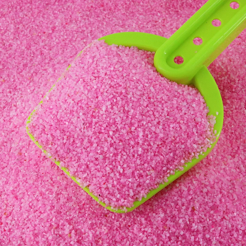 Factory Production Pink Beach Sand Landscape Decoration with Colored Sand Amusement Park Equipment