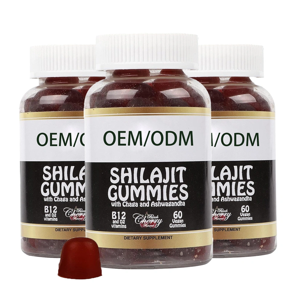 OEM Organic Shilajit Gummies Pure Himalayan Vitamins with Lions Mane and L-Theanine Super Nootropic Gummy