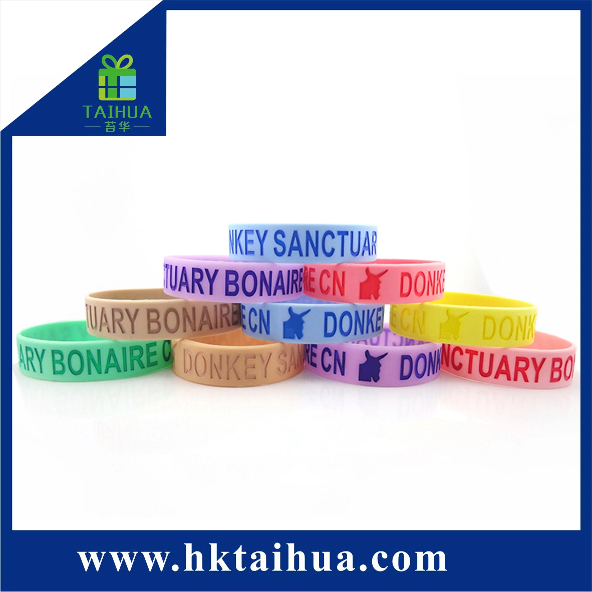 Fashion Customized Embossed Color Filled Silicone Wristband/Bracelet