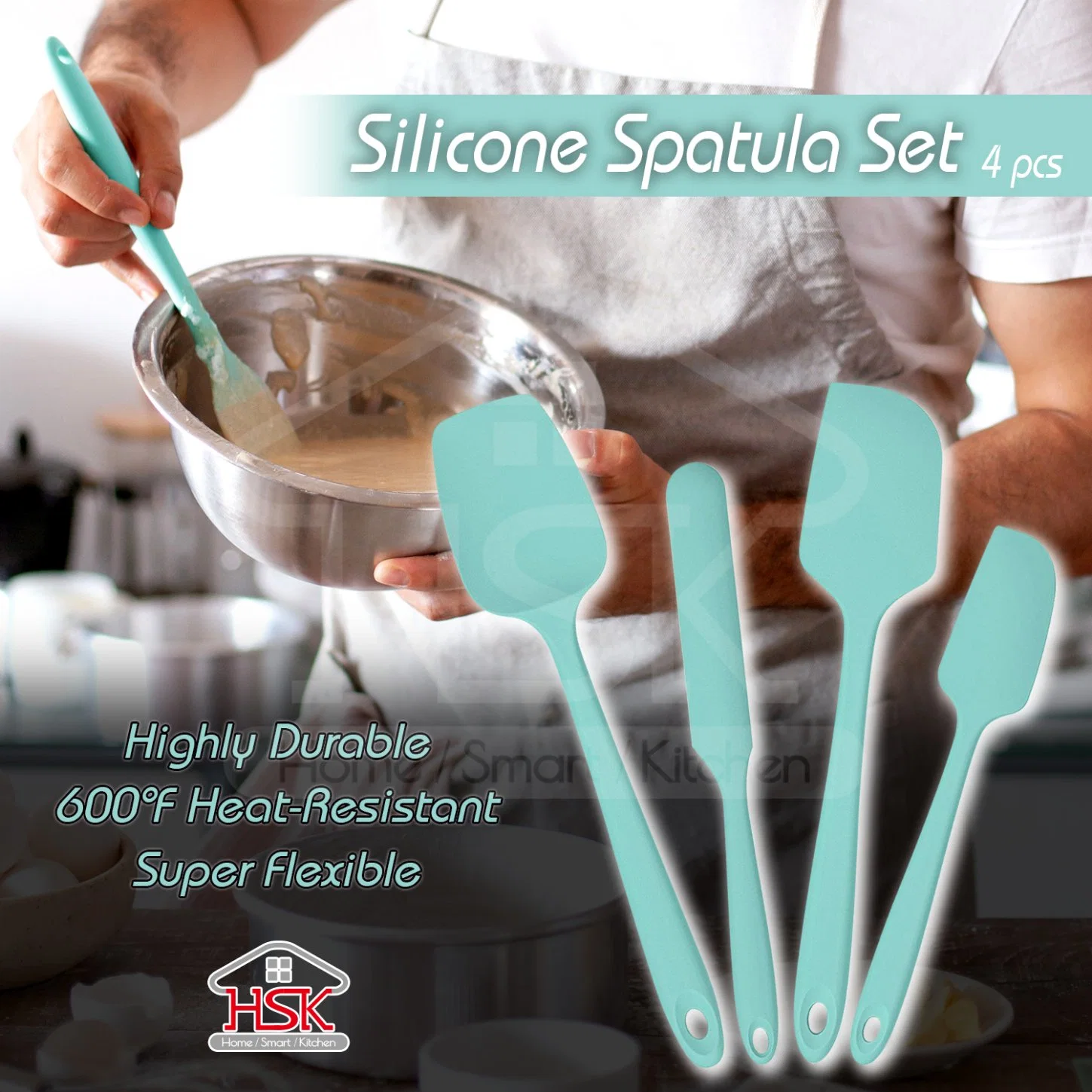 Ensemble de spatules en silicone ustensiles matériel à pâtisserie résistant à la chaleur