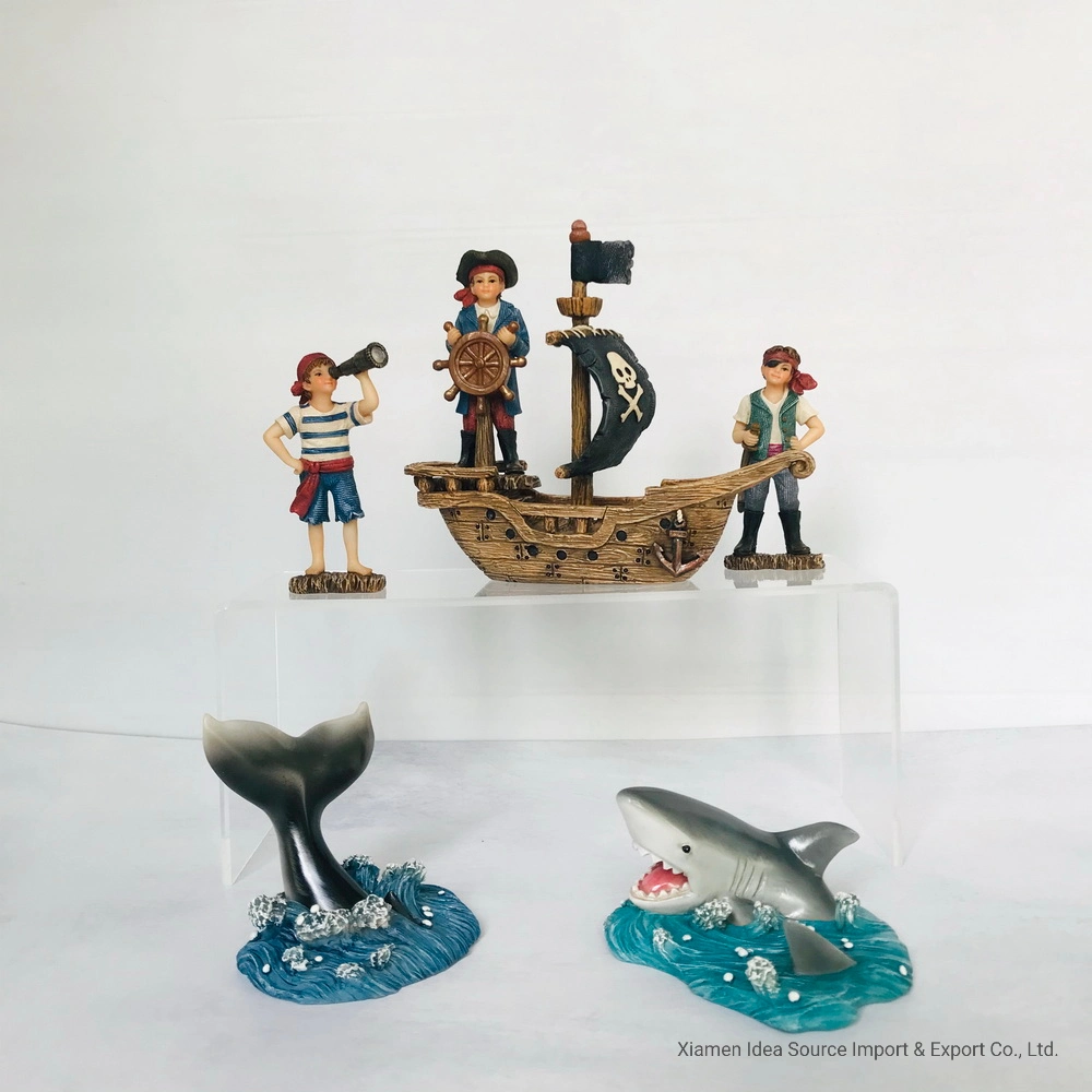 A resina pouco Pirate Captain Boy Figurine Fadas Miniatura Kit Jardim Factory fornecimento directo