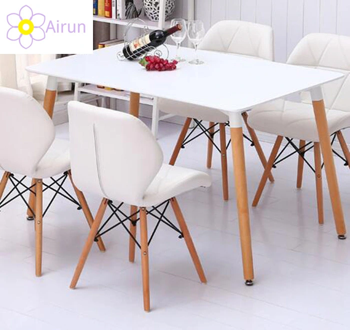 Scandinavian Simple Design Dining Room Furniture Wood Dining Table Set 4 Chairs