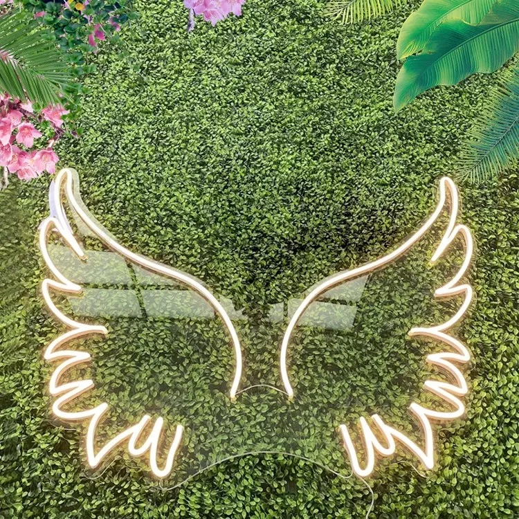 Decoração personalizada luzes interiores Angel Wings LED néon