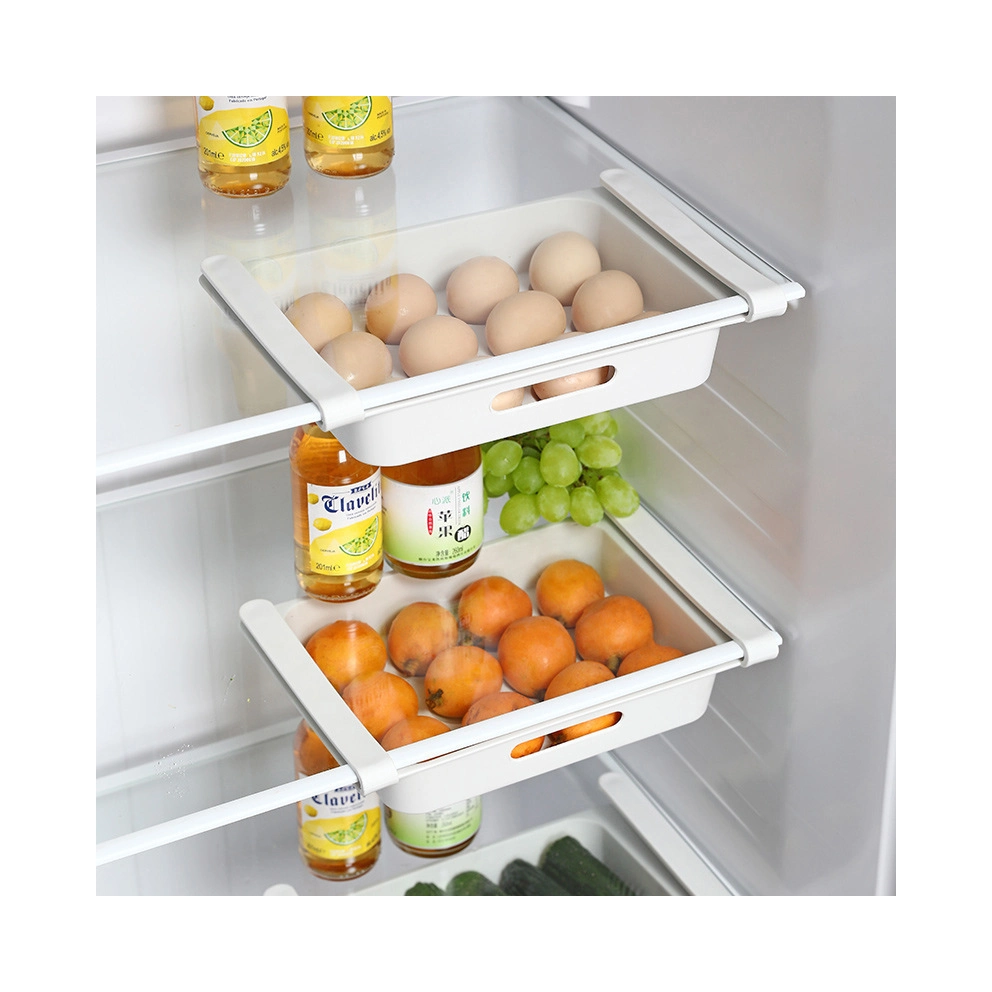 Egg Storage Box Plastic Organizer Fridge Stackable Food Bins with Handles Crisper Container Kitchen Drawer Refrigerator Tray