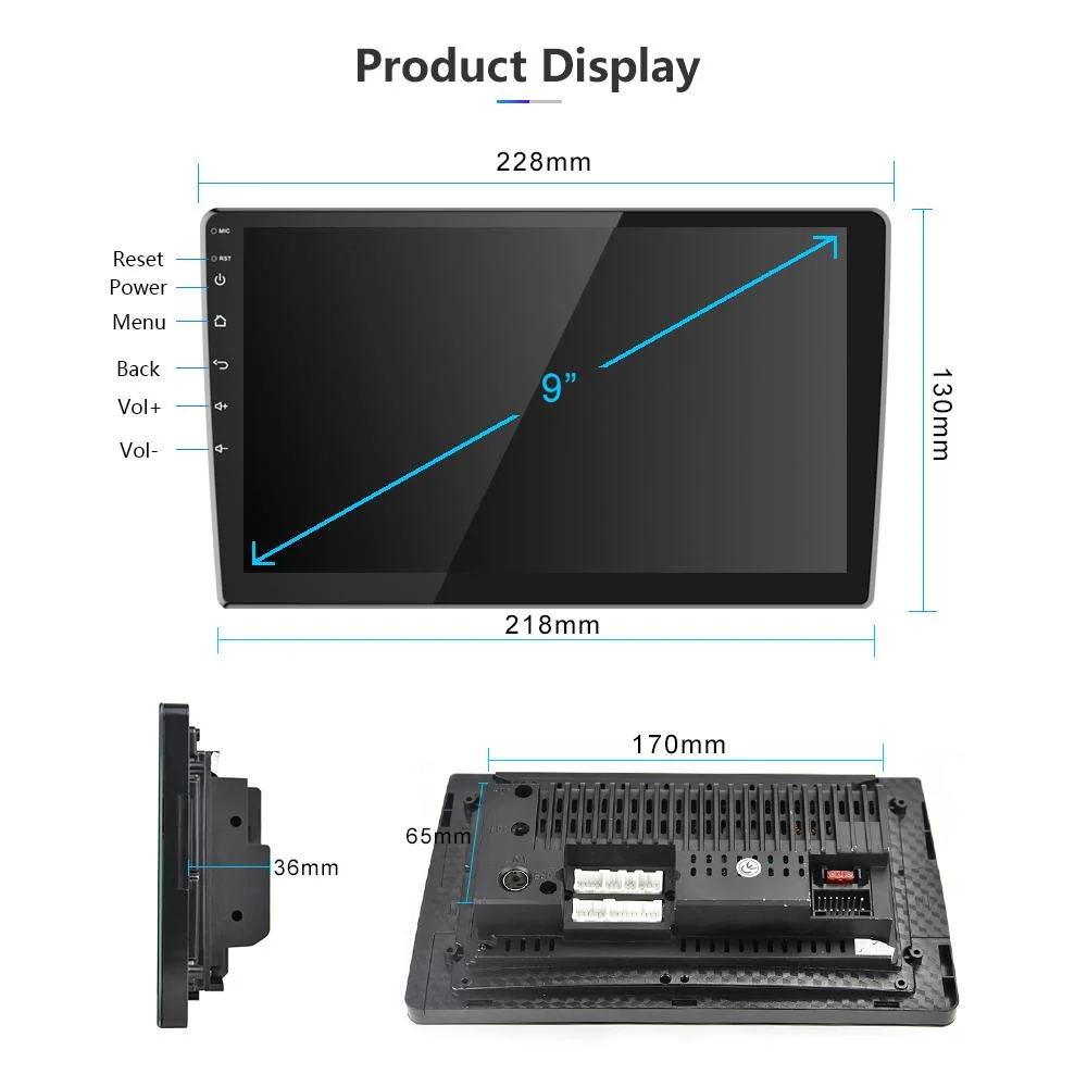 Android Car Stereo Double DIN 9/10.1 Inch Car Radio 2.5D HD Touchscreen IPS LCD MP5 Radio with Bluetooth GPS Support WiFi FM Radio Dual USB Mirror Link