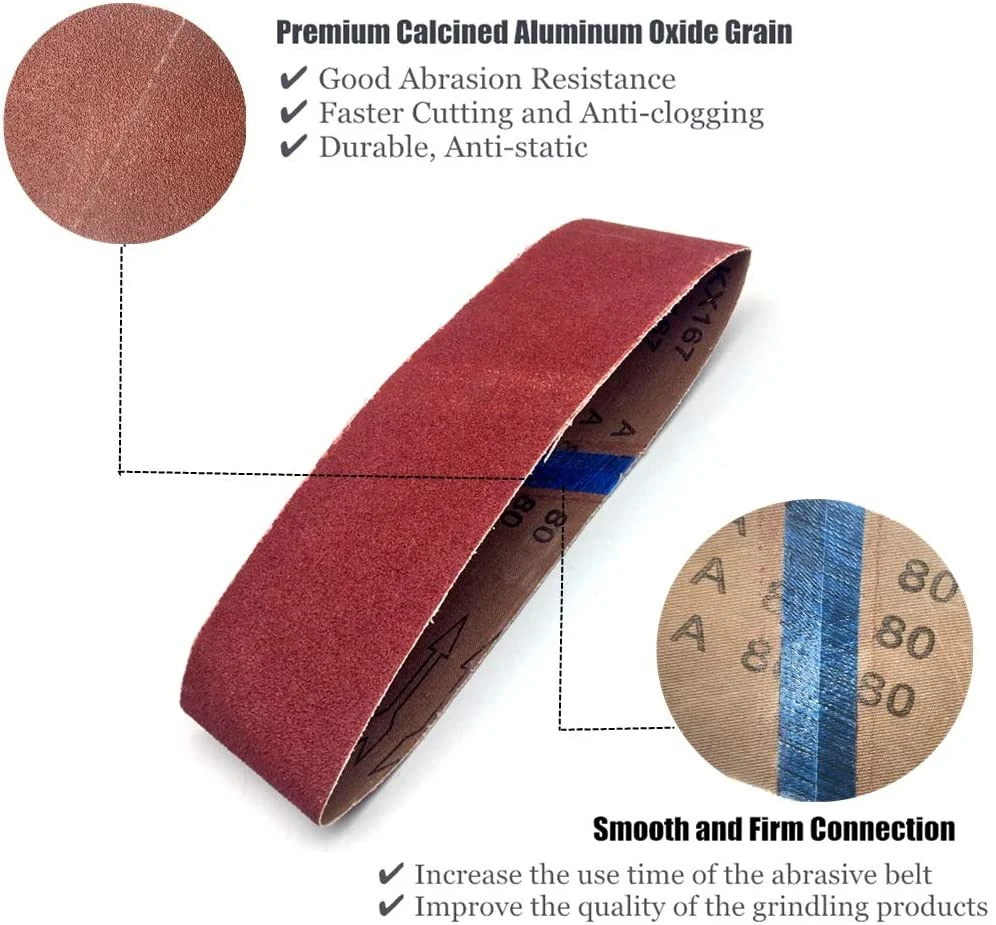 Factory Various Sizes Kx167 Aluminum Oxide Polishing Sanding Belt Abrasive Belt