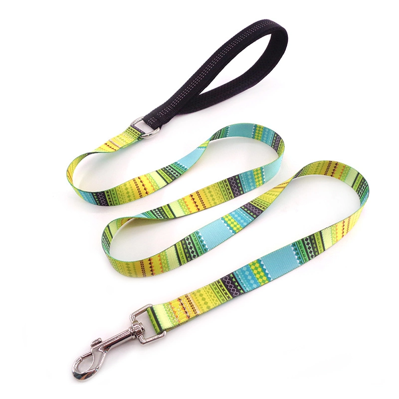 Waterproof Polyester Printed Pattern Pet Flat Rope Jogging Dog Cat Leashes Leads