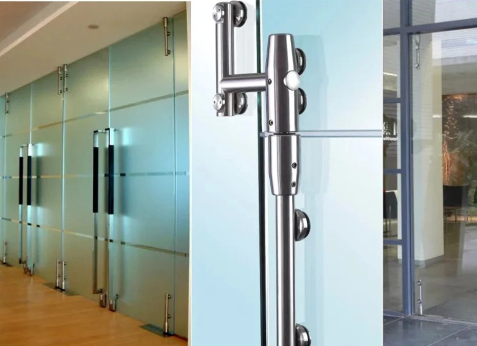 Office Curved Glass Sliding Door Hinges Pivot Hardware