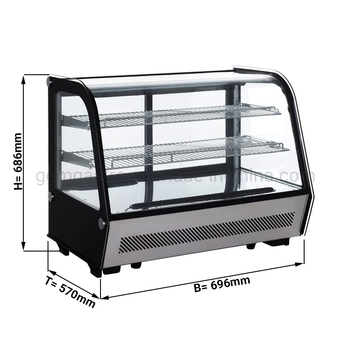 Precios competitivos de vidrio comercial panadería moderna torta refrigerada Mostrar vitrinas vitrina