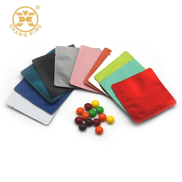 Custom Logo Aluminum Foil Ziplock Bags Three Side Seal Bag for Pill Capsule Packaging