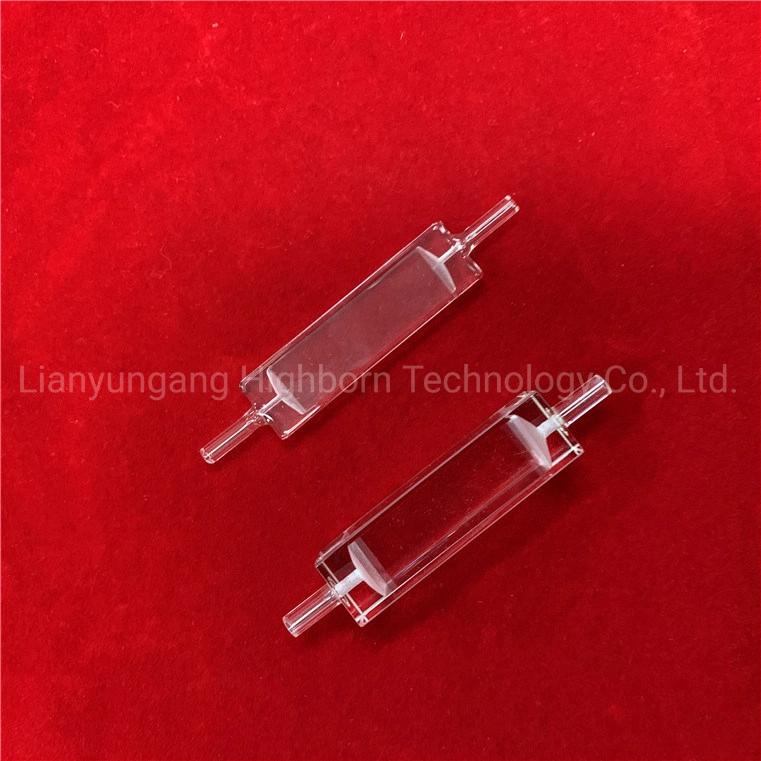 Transparent Optical Medical Circulation Pool Fluorescence Spectroscopy Cubic Quartz Flow Cell Glass Cuvette for Analyzer