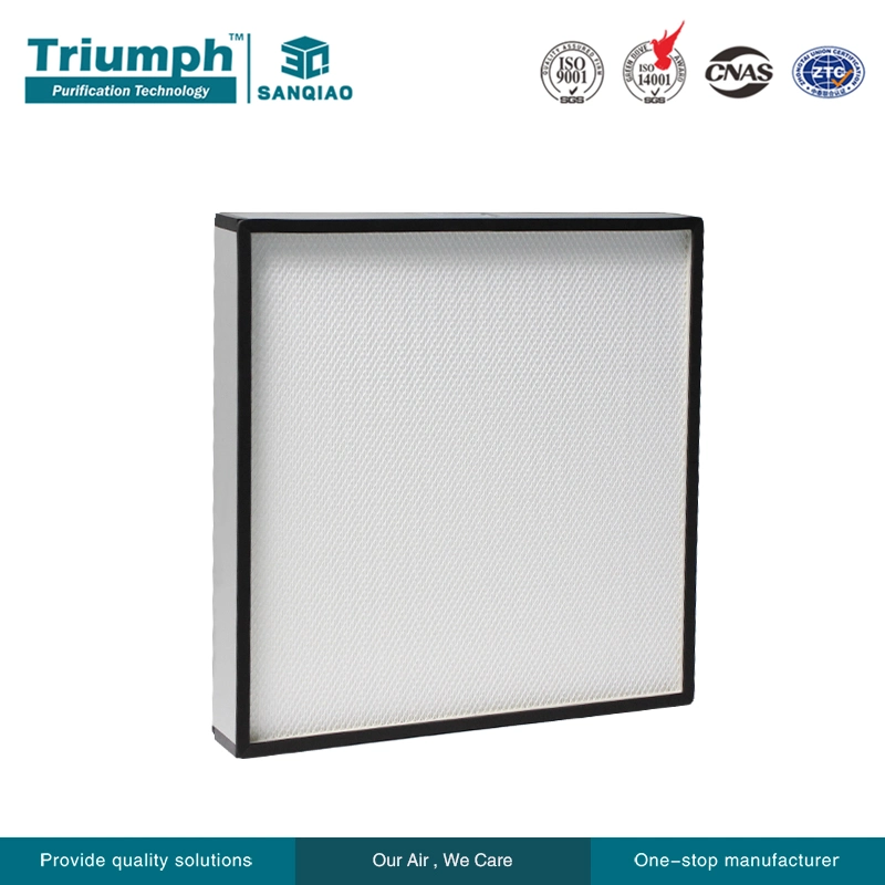 Chine fournisseur 0.3 Micron 99.99% H13 14 filtre à air HEPA 24 X 48 portable avec cadre en aluminium ou galvanisé/HEPA Filtre pour FFU