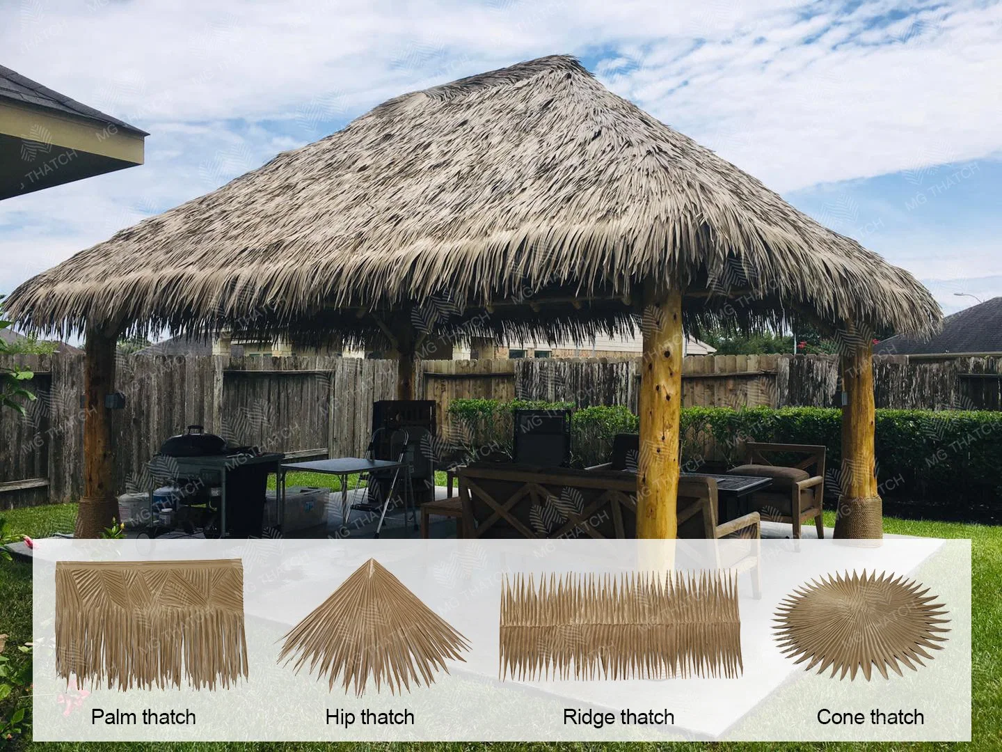 Synthetic Artificial Palm Leaves Thatch Decoration Roofing Tiles