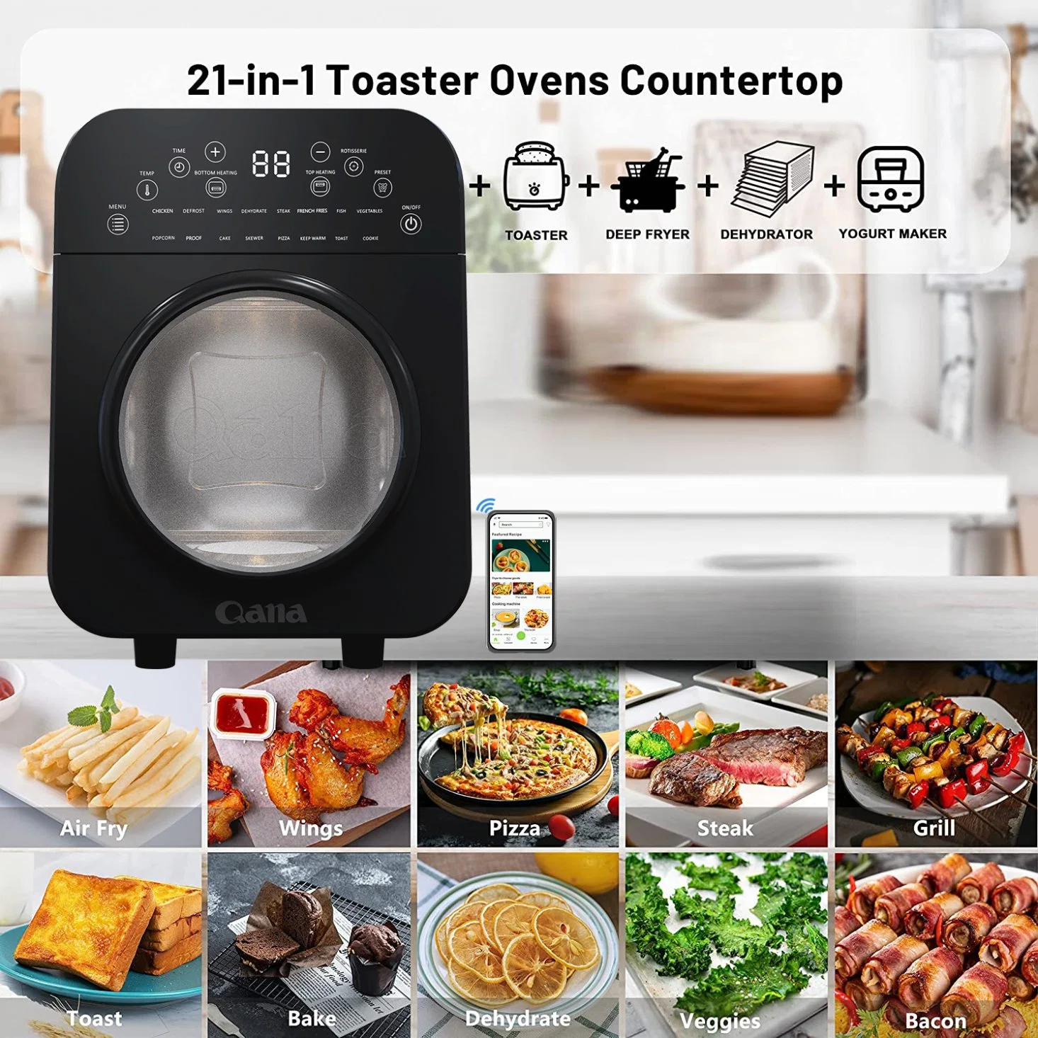 Qana Wholesale/Supplier Microwave Oven with Grill and Air Fryer