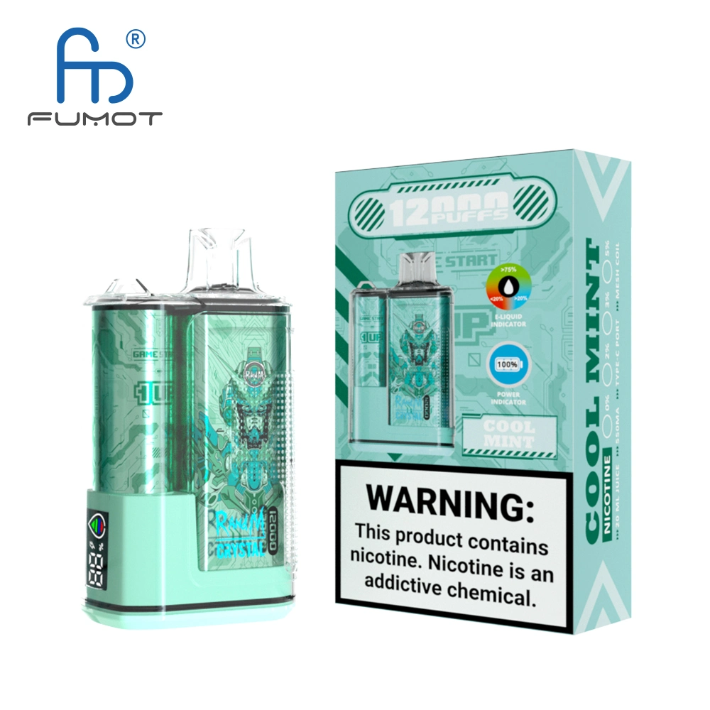 Fumot Crystal 12000puffs Оптовая торговля пар Ecig Горячая распродажа 12K Puff Одноразовый клапан Randm