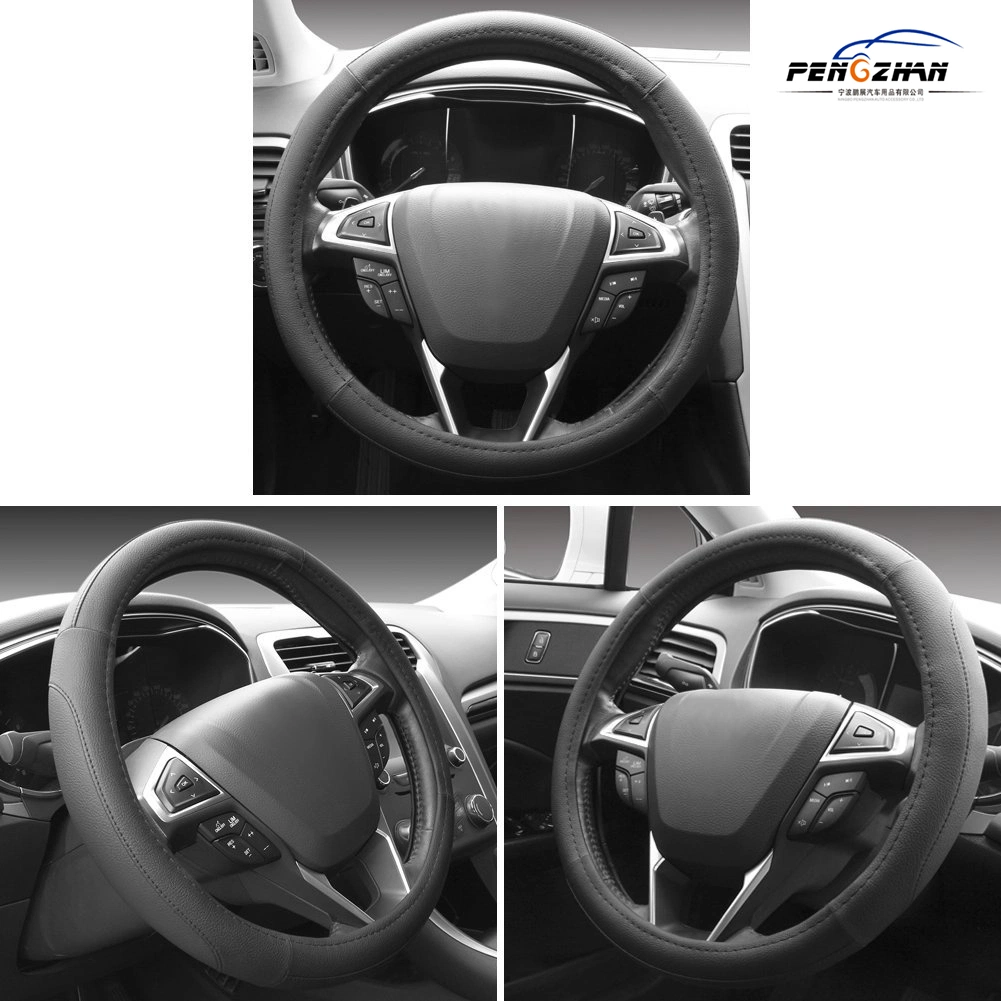 Black Leather Auto Car Steering Wheel Cover