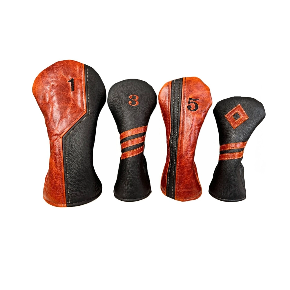 Custom Exotic PU Genuine Leather Golf Club Headcover Set