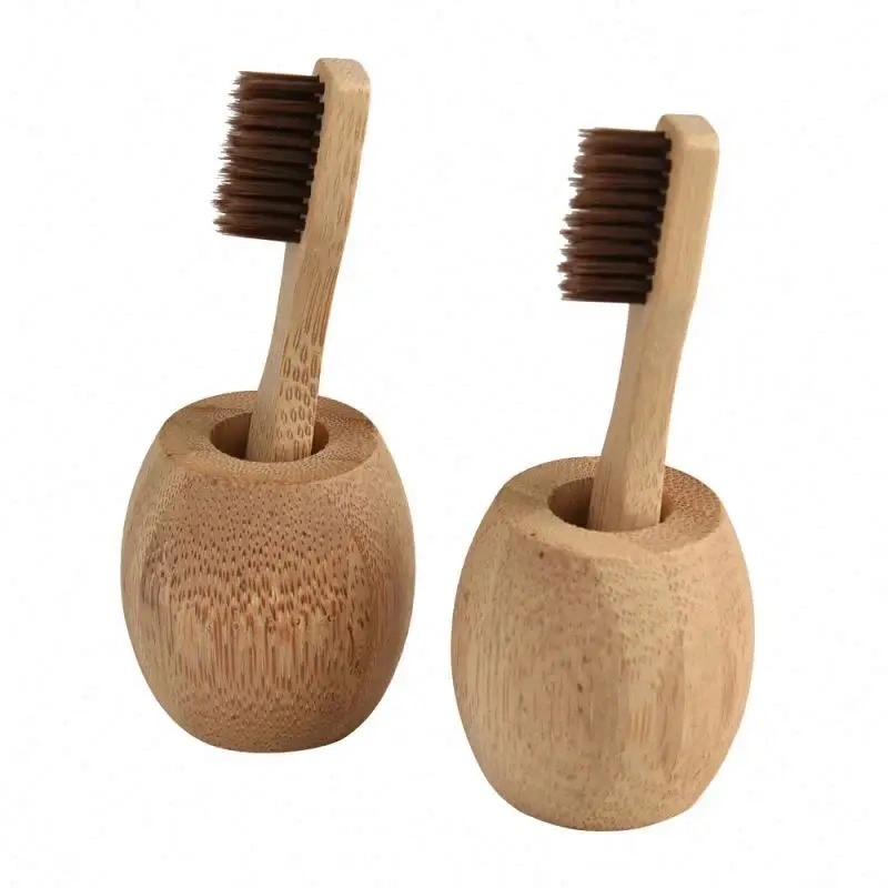 Family Personal Disposable Toothbrush for Hotel Travel Bamboo Toothbrush Tube Case with Holder