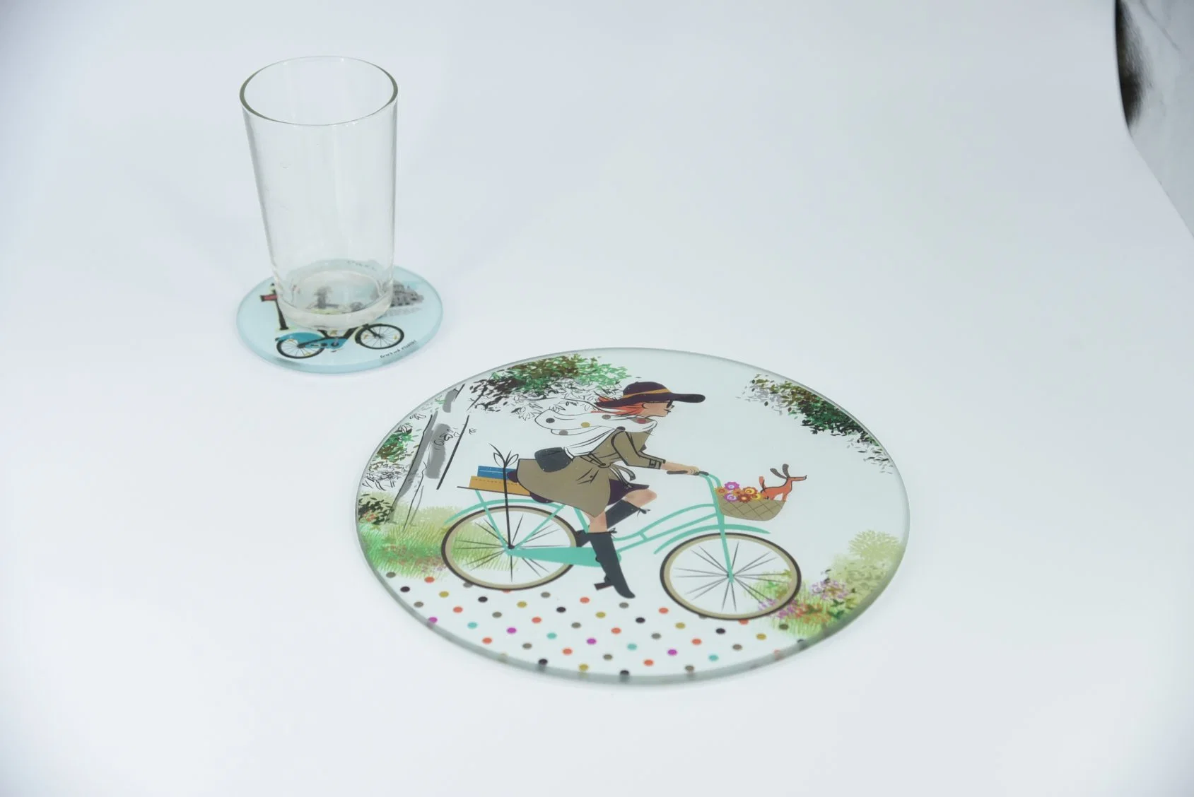 Glass Coaster Glass Place Mat Bar Table Mat and Coaster Set Promotion Gifts