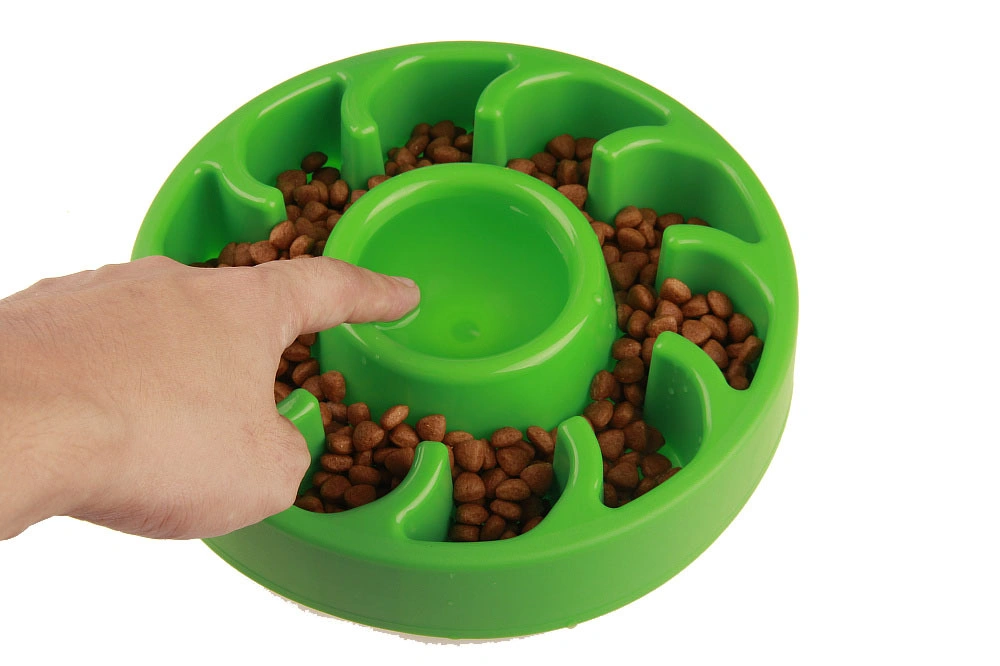 Pet Products Hot Sale Wheels Pet Slow Food Choking-Proof Dog Bowl ABS Material