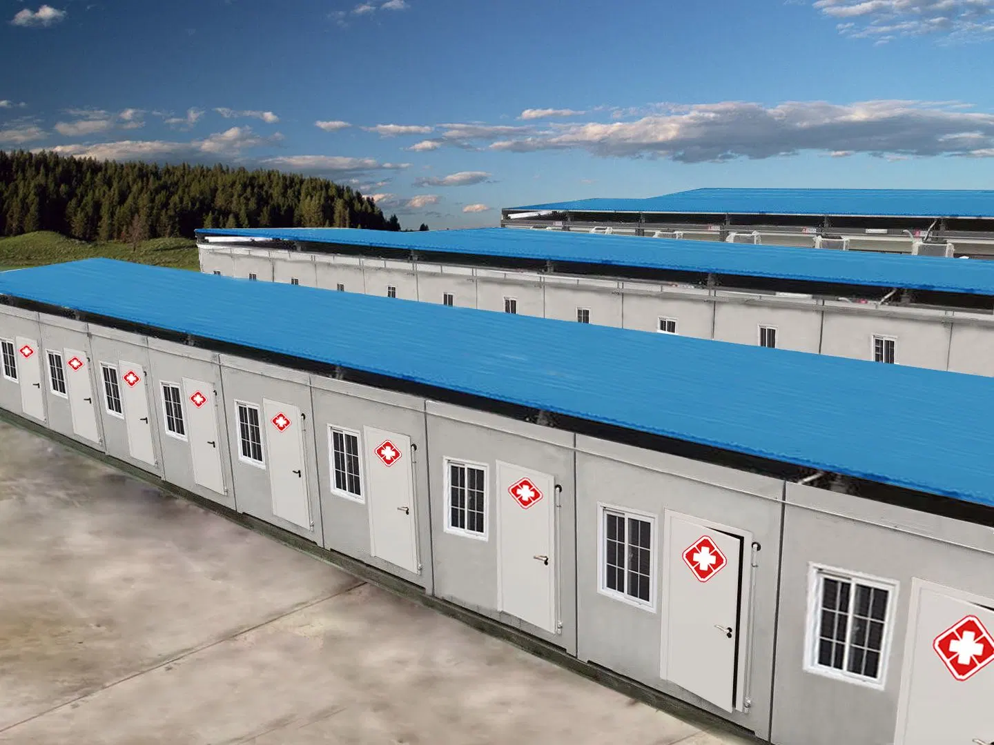 Китайская клиника Wuhan Cabin Hospital Modular Emergency Container