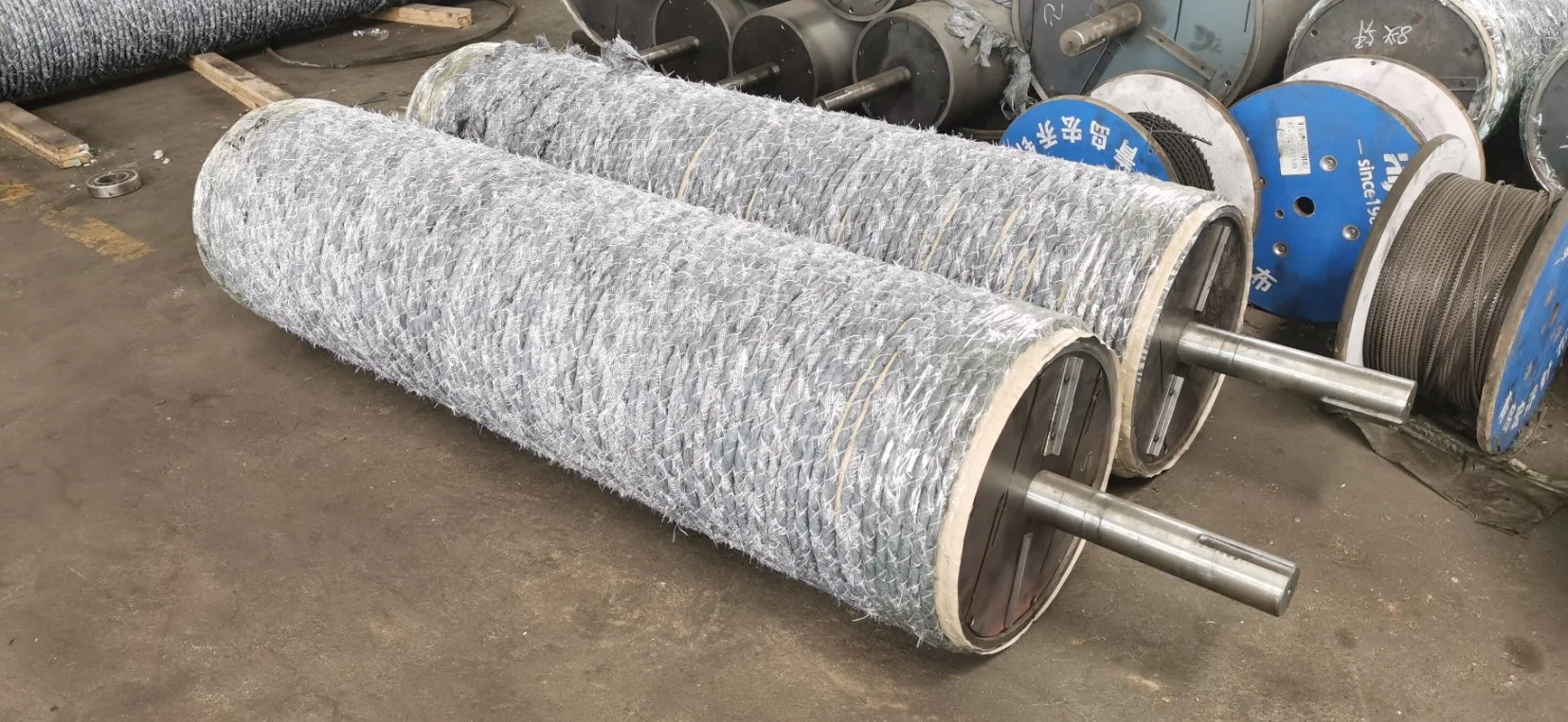 Good Quality High Durability Type Textile Recycling Machine Various Iron Plated Card Clothing Rollers