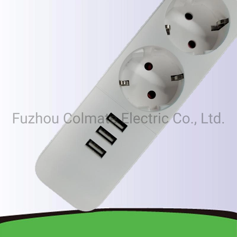 European Power Strip Power Extension Socket Wall Tap with USB Port Germany Type