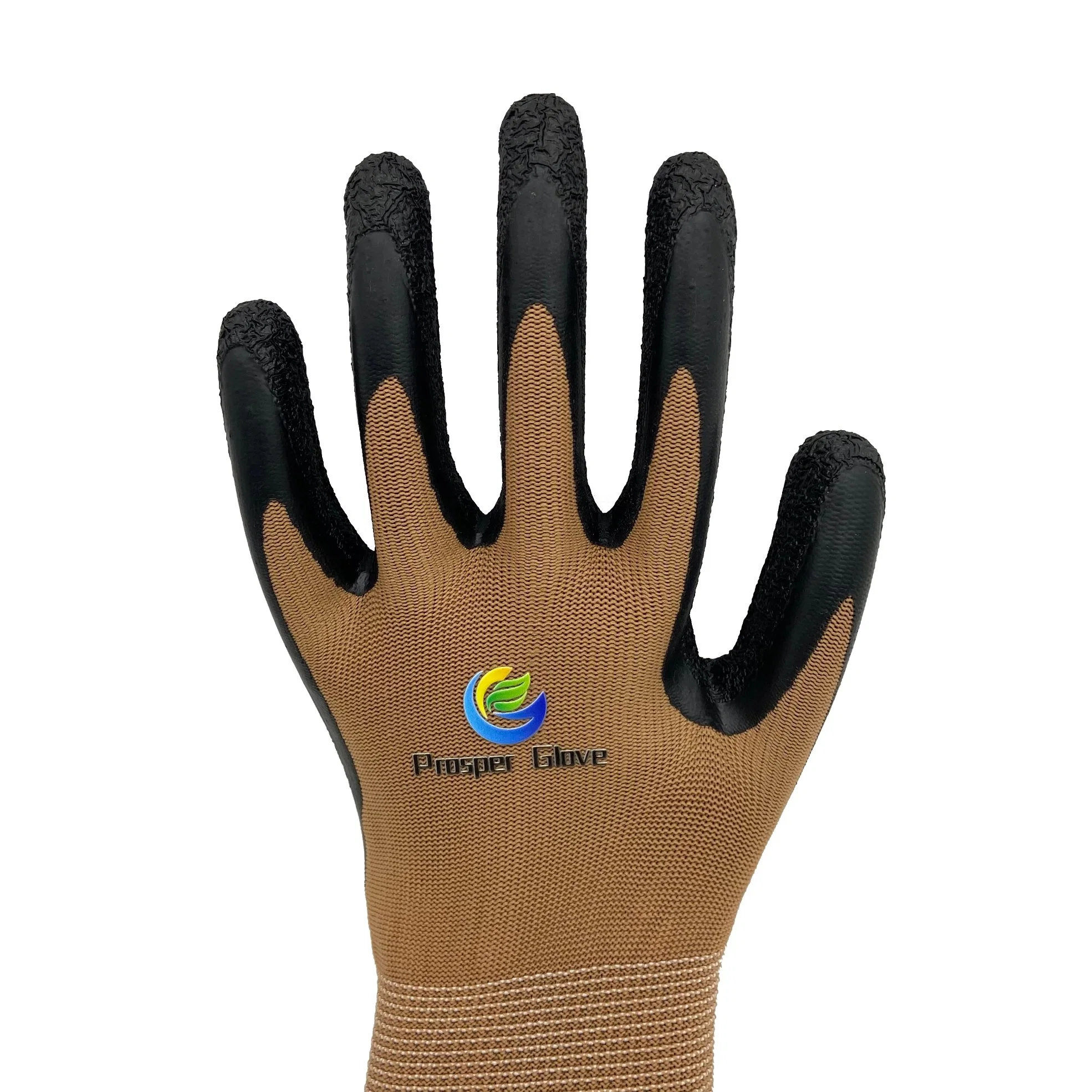 Factoryshop 13G Polyester Latex Knitterschutz / Faltenbeschichtung wiederverwendbar Arbeitsschutz Schutzgummihandschuhe für Gartenarbeit Haushaltslager