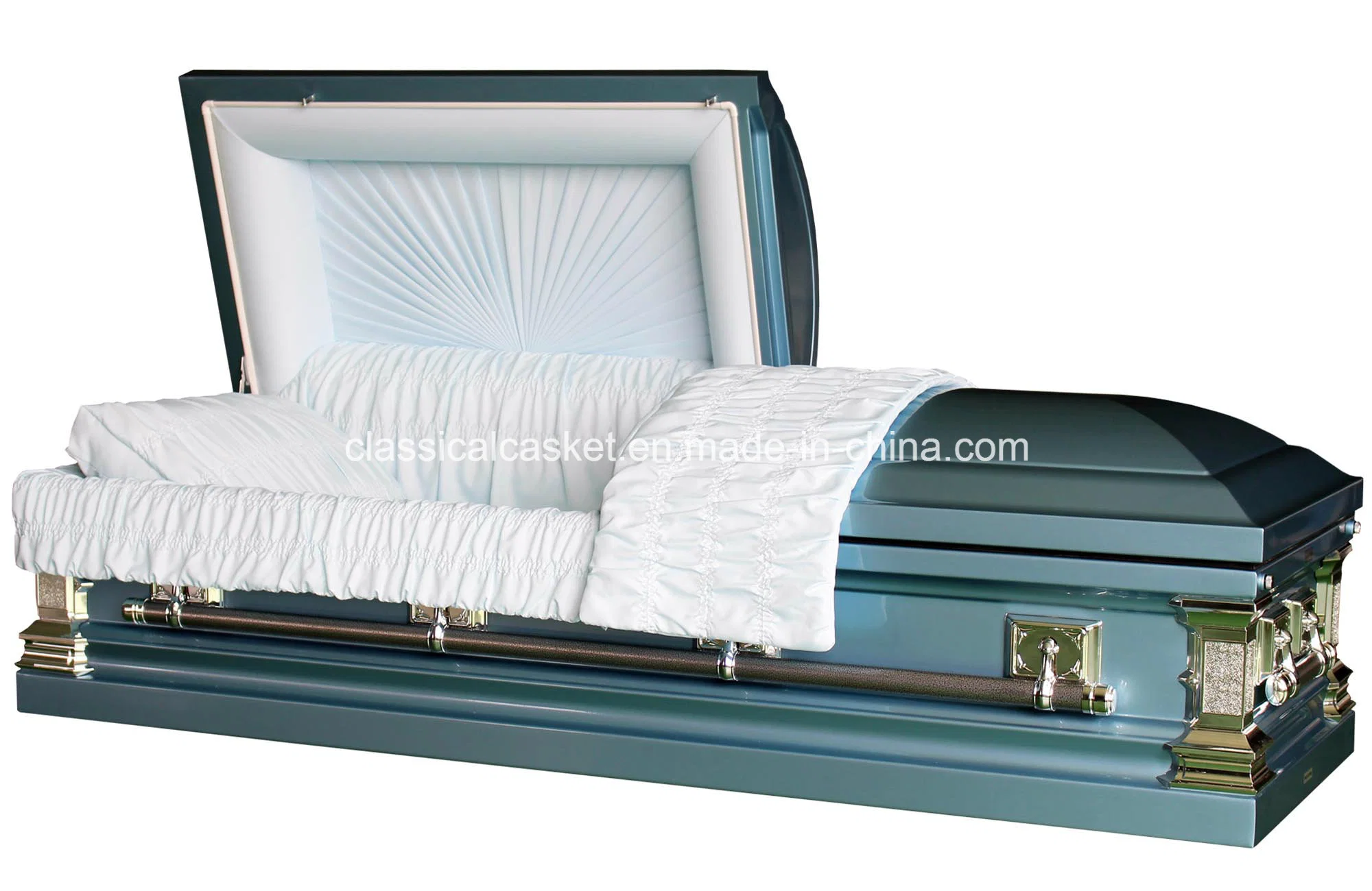 Sunburst Blue 18 Gauge Steel Metal Casket