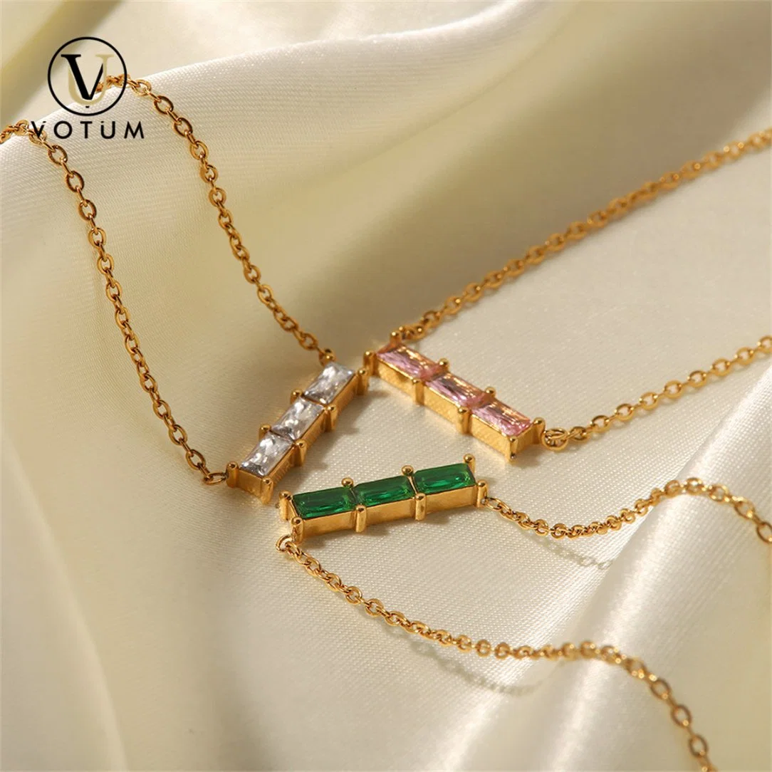 Votum Factory OEM Crystal 18K Gold Plated 925 Silver Necklace Customize Jewelry