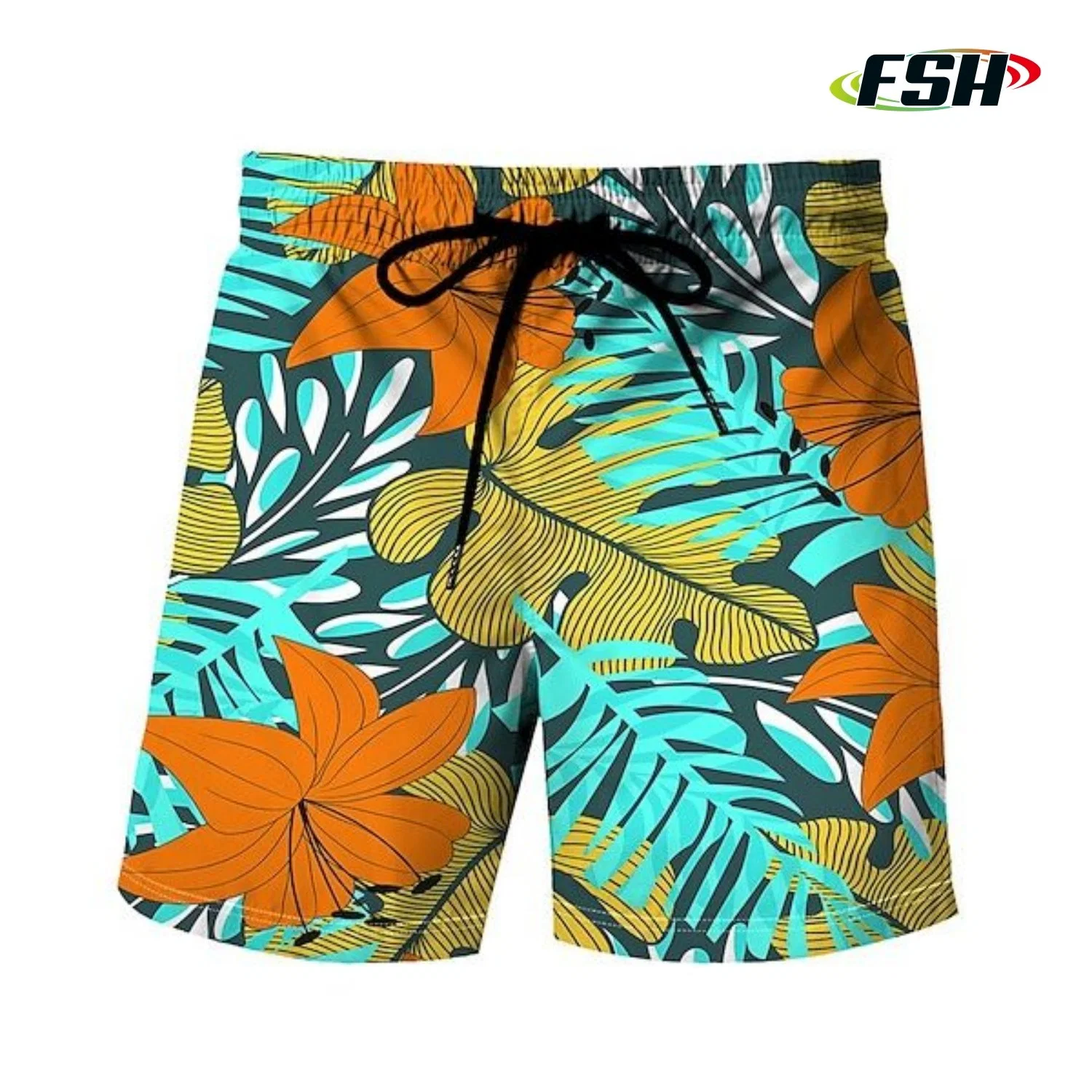 Cheap Price Custom Leaf Pattern Vacation Summer Sports Mesh Shorts