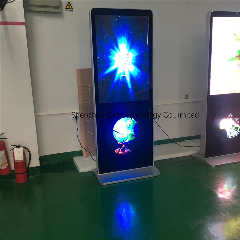 Indoor Ad Player LED Display with 3D Holographic Fan Commercial LCD Advertising Display Digital Signage with WiFi Floor Standing Digital Signage