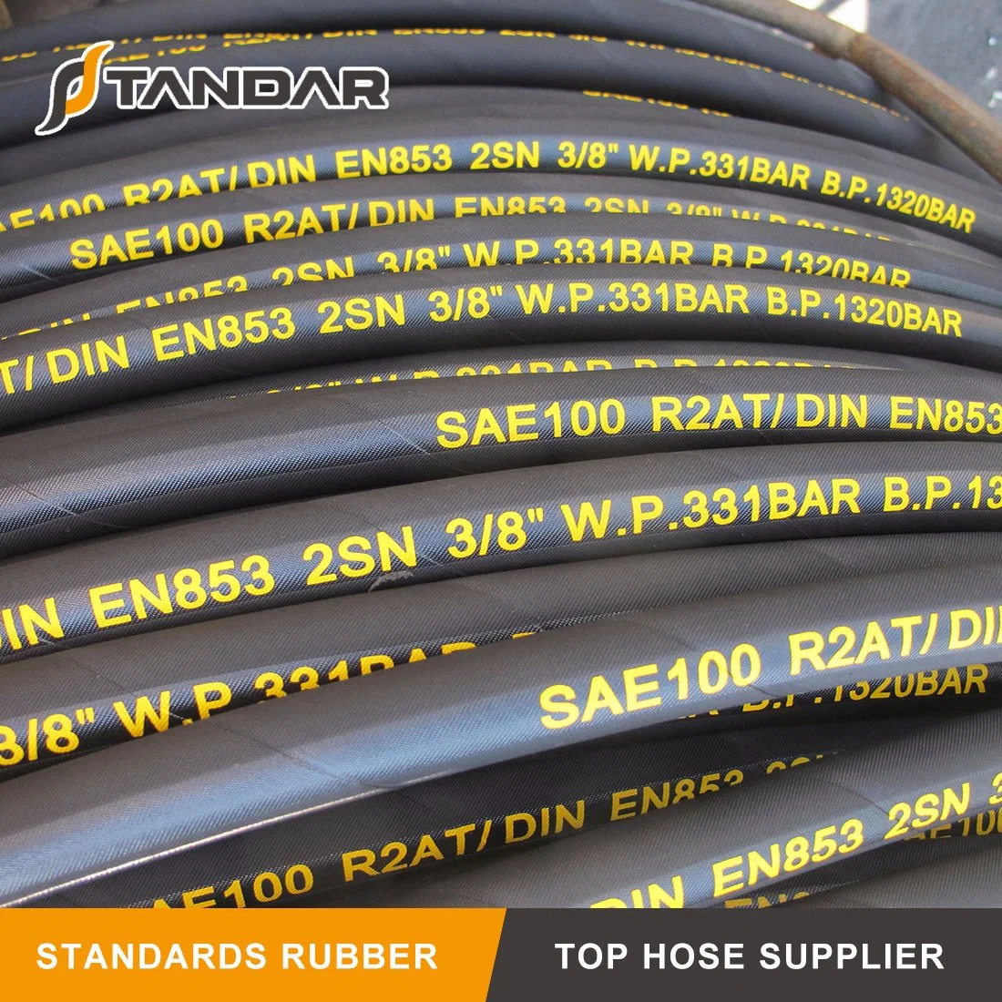 SAE100 R2at High Pressure Rubber Hydraulic Hose with Hydraulic Fitting