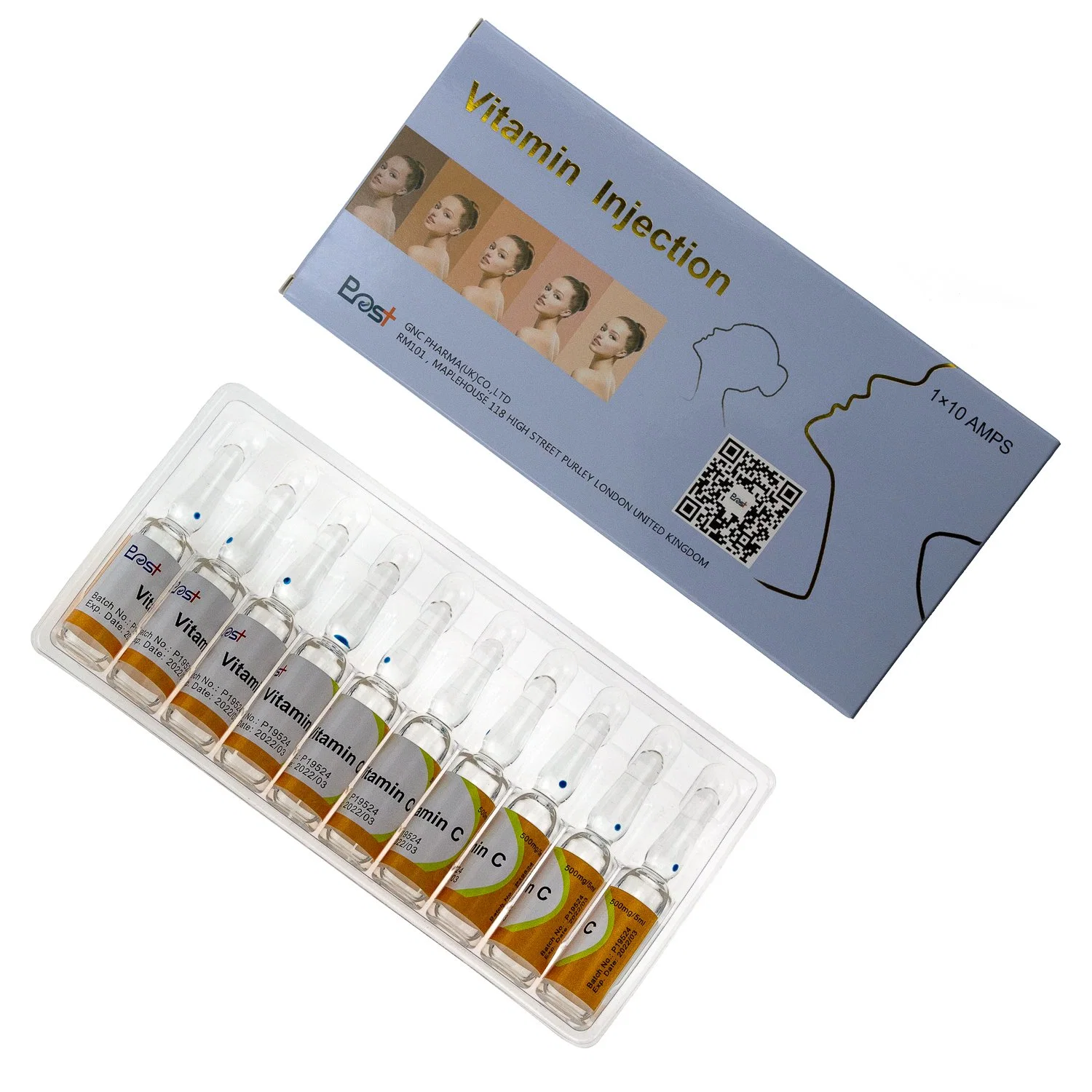 500mg 1000mg de vitamine C pour la peau de bonne qualité d'injection Whitenning