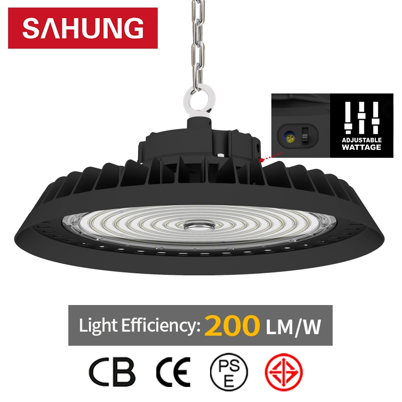 200lm/W Warehouse Workshop UFO LED Factory Lighting 100W 150W 200W 250W 300W Industrial High Bay Light with CE Rohs