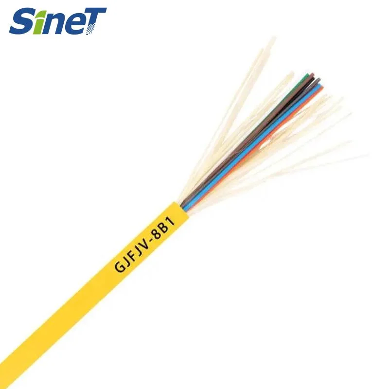 Paquete de precios al por mayor 8 12 24 Core SM G652D G657A Cable óptico de fibra interior GJFFV de distribución de tampones herméticos multinúcleo