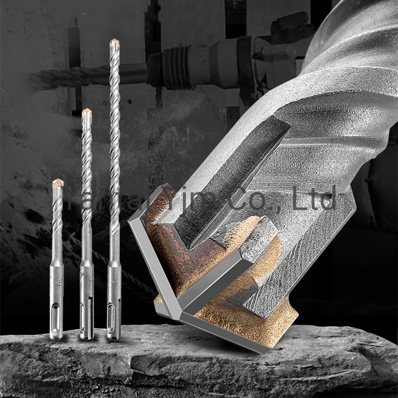 Universal 40CRV Square or Round Shank Percussion Drill Bits, Electric Hammer Drill Bits, Carbide Tipped, Masonry Drill Bit for Percussion, Concrete and Block