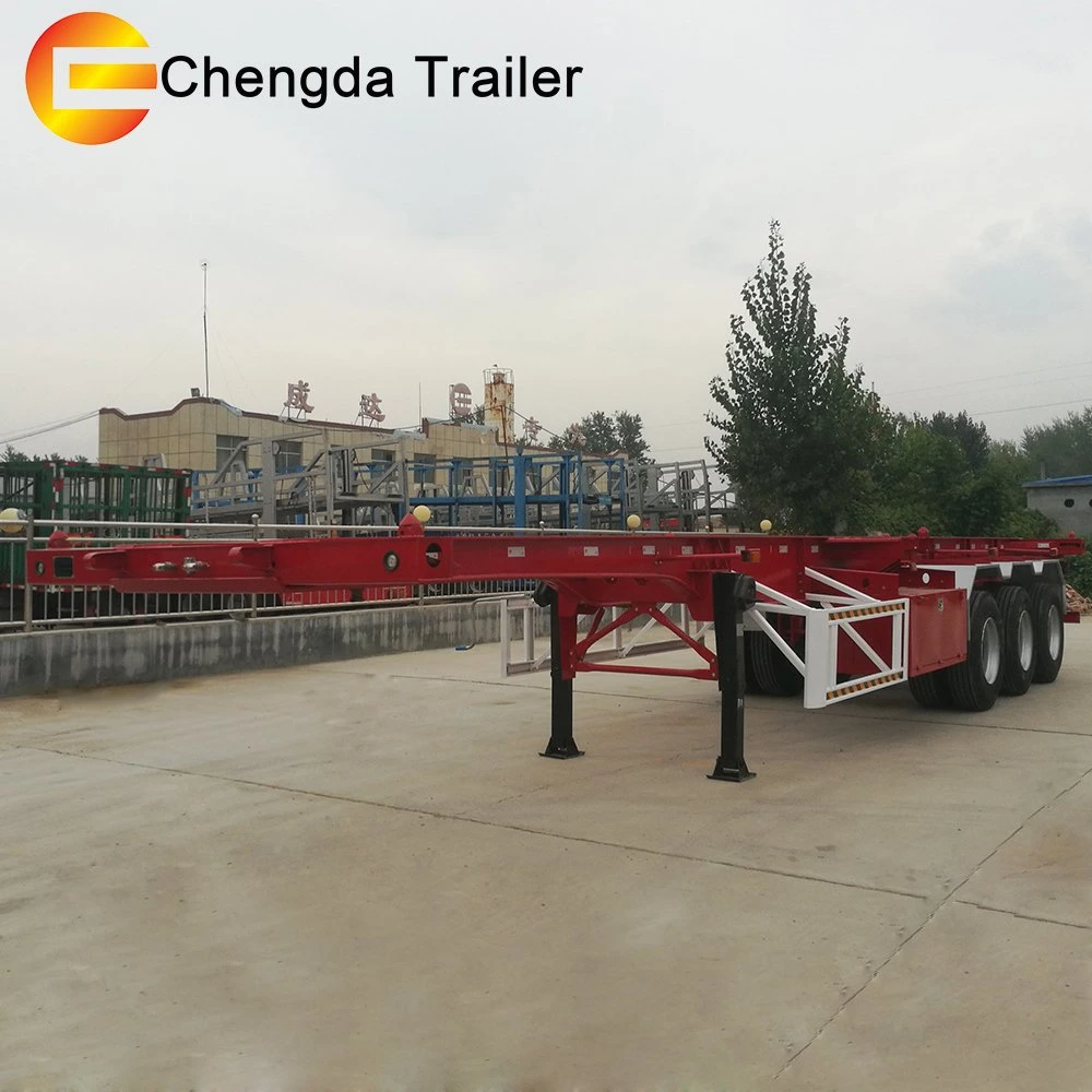 3 Axles 45 FT Container Transportation Carbon Steel Skeleton Trailer Chassis for Sale to Equipment