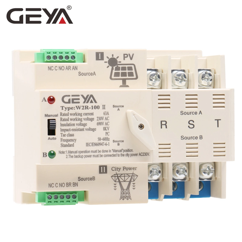 ISO9001 Approved Whole House Manual Geya Solar Reliance Generator Transfer Switch