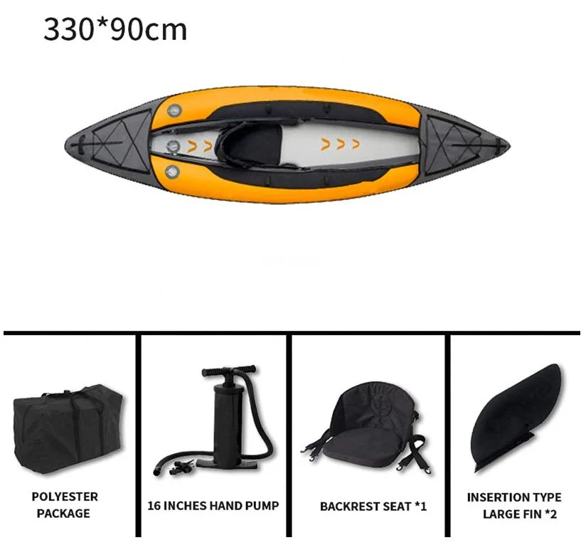 Água insuflável Exterior espessante Laranja Canoe Rafting Kayak e Surfboard