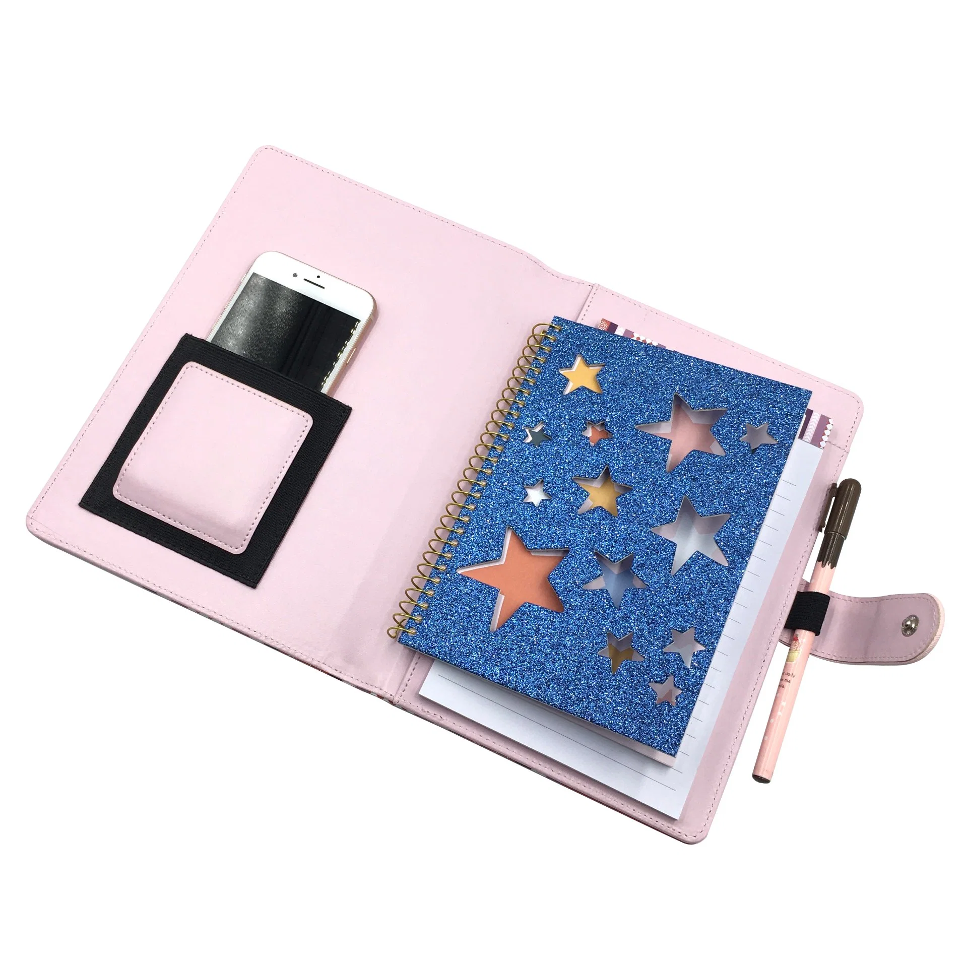 Customized Size Business PU Leather Notebook with Mini Notepad Wholesale Free Smaple Stationery Products
