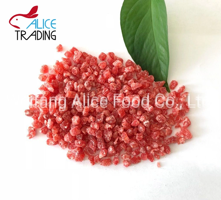 New Crop China Origin Preserved Fruit Dice for Sale Dried Strawberry Dice