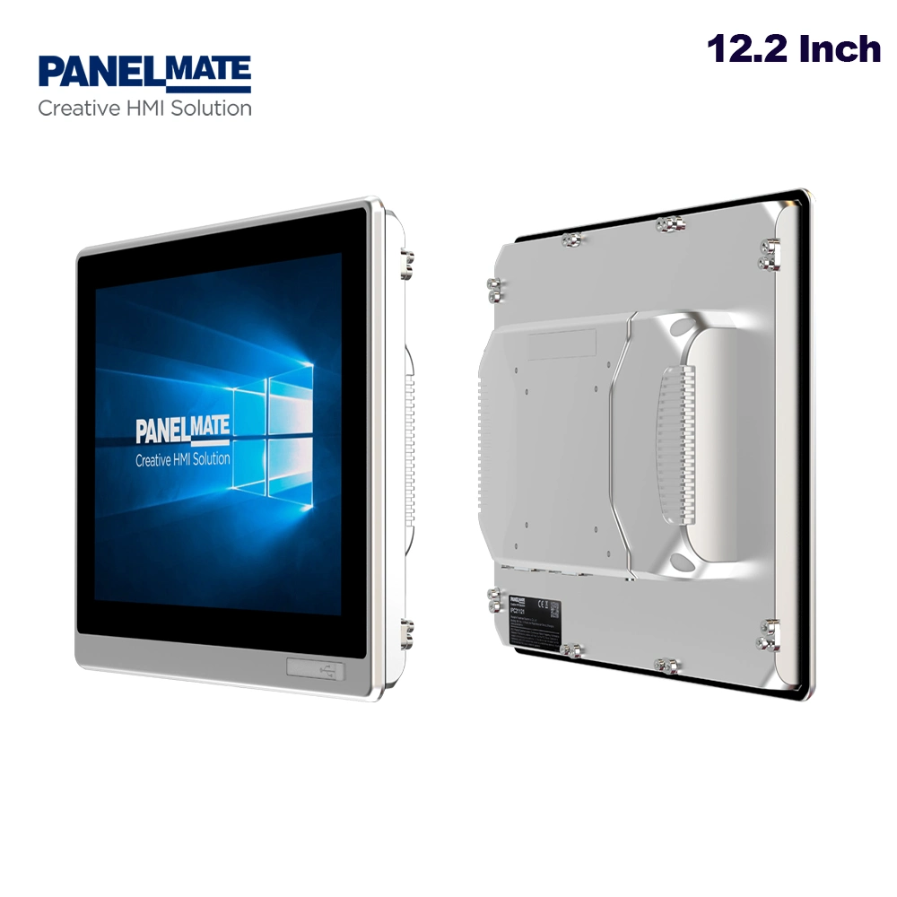 12.2 Inch Industrial Embedded PC IP65 Waterproof Dustproof Tempered Glass Screen Intel Skylake I3 CPU 7100u Codesys Fanless All-in-One Computer HMI Panel PC