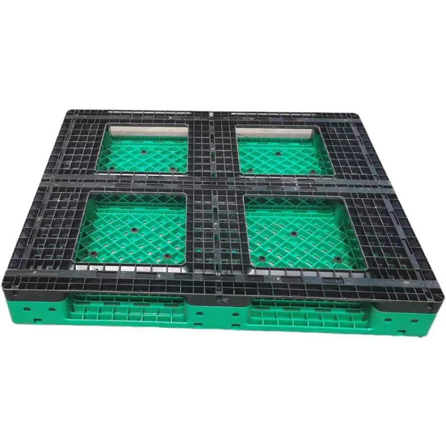 Combined 6 Skids Venilated Deck Steel Tube Reinforced Warehouse Rack Plastic Pallet