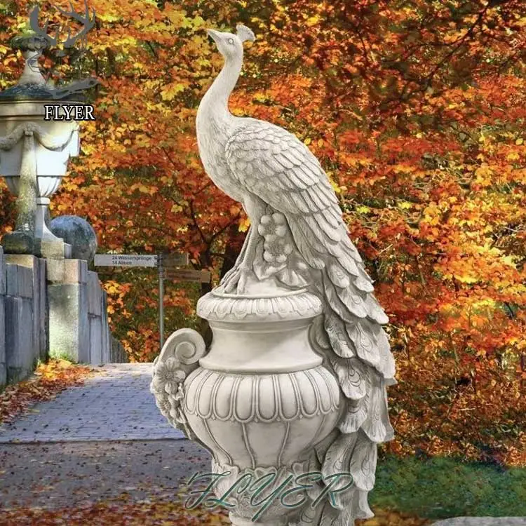 Low Price Abstract Stone Carvings and Sculptures Stone Peacock Sculpture