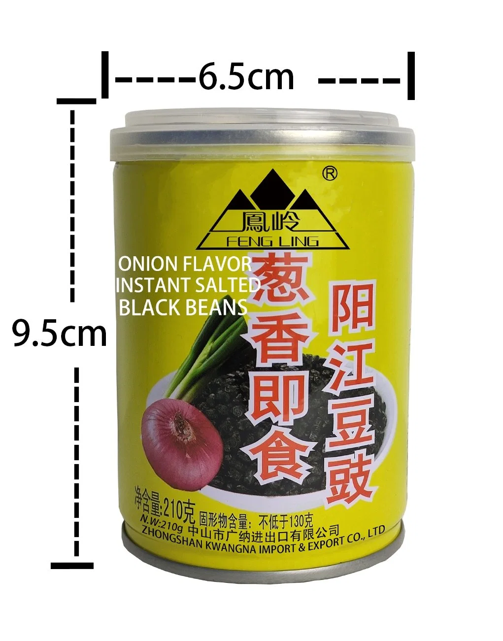 210g-Fengling Yangjiang Onion Flavor Instant Salted Black Beans for Cooking, Seasoning, Dishes, Delicisous.