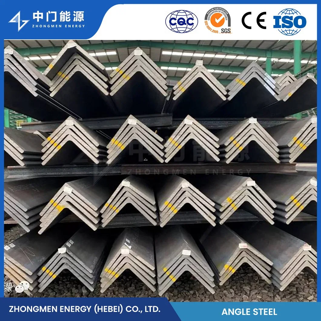 Zhongmen Energía de acero de ángulo de carbono fábrica de acero galvanizado ranurado Acero angular de acero galvanizado o imprimido en acero de acero de ángulo de Q550e SPHC