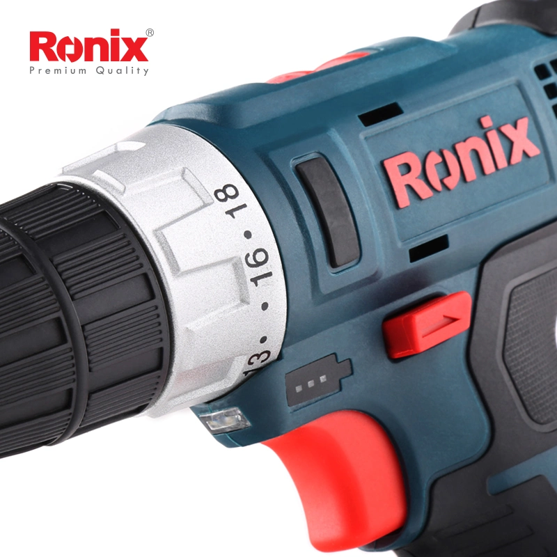 Ronix 8612c Cordless Drill Power Set with 1.5ah Li-ion Battery Brushless Drill 10mm Cordless Driver Drill